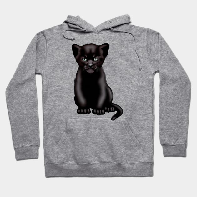 Cute Black Panther Drawing Hoodie by Play Zoo